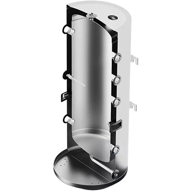Buffervat RVS Duplex 100L, 2KW weerstand en ontluchtingsventiel